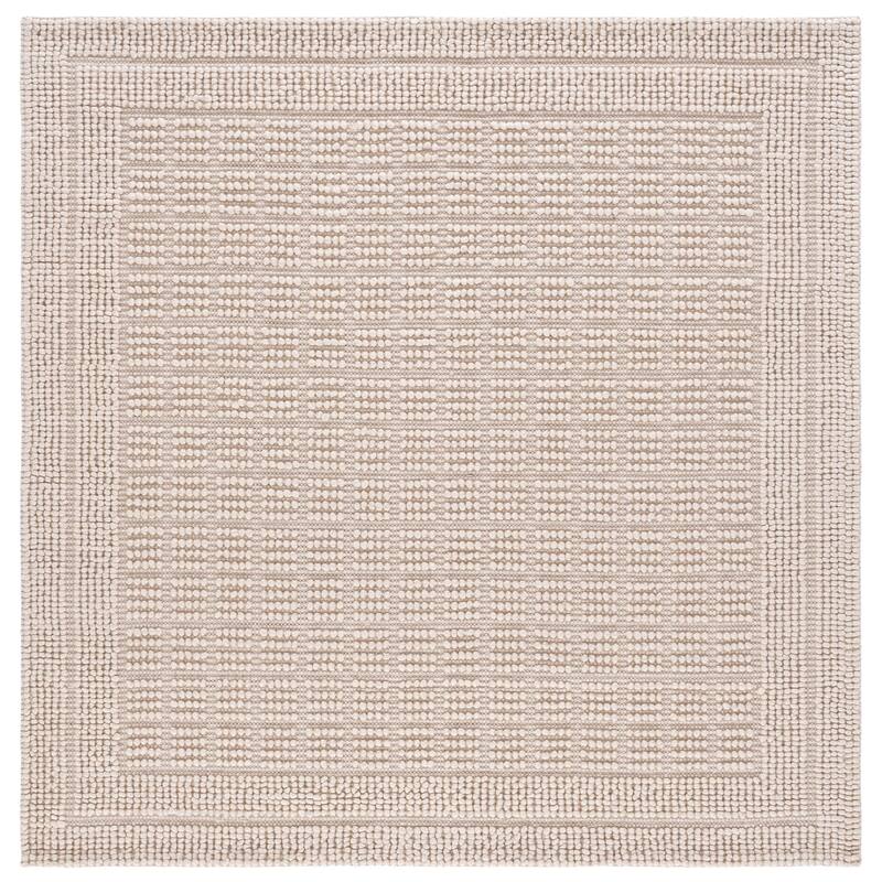 SAFAVIEH Handmade Natura Mysie Raised Textured Wool Blend Rug - 6' Square - Ivory