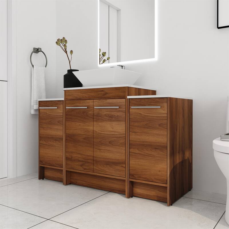 ARTCHIRLY 24/36/48/60 Inch Bathroom Vanity with Sink, Freestanding Bathroom Vanity with Soft Close Door and Shelf