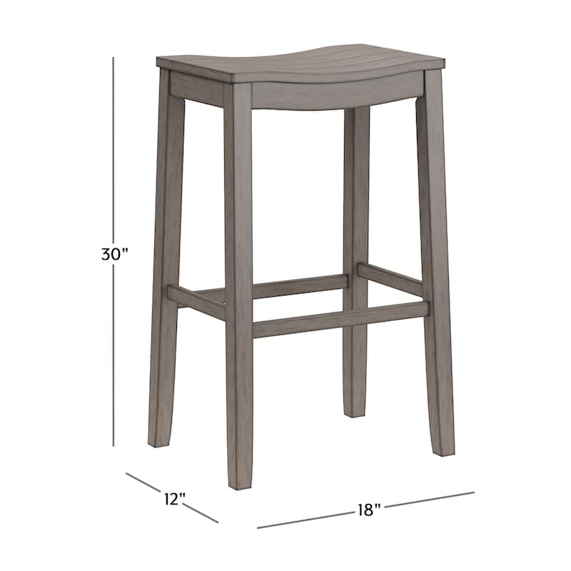 Hillsdale Furniture Fiddler Wood Backless Bar Height Stool, Aged Gray - 30"H x 18"W x 12"D - 30"H x 18"W x 12"D