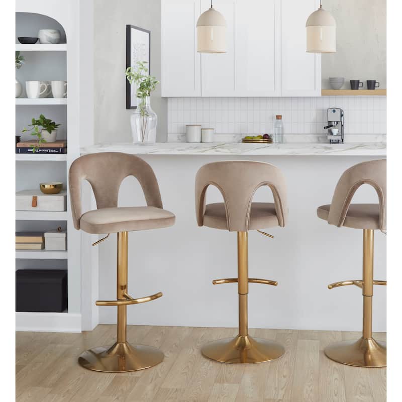 Ava Upholstered Adjustable Barstool - Set of 2