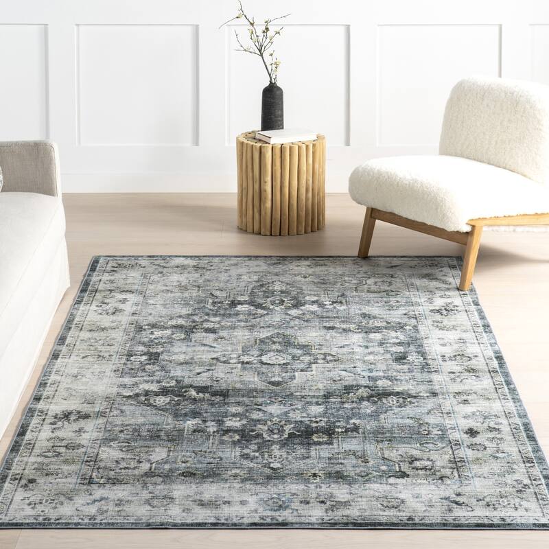 Nuloom Kaiana Medallion SplashGuard Machine Washable Area Rug