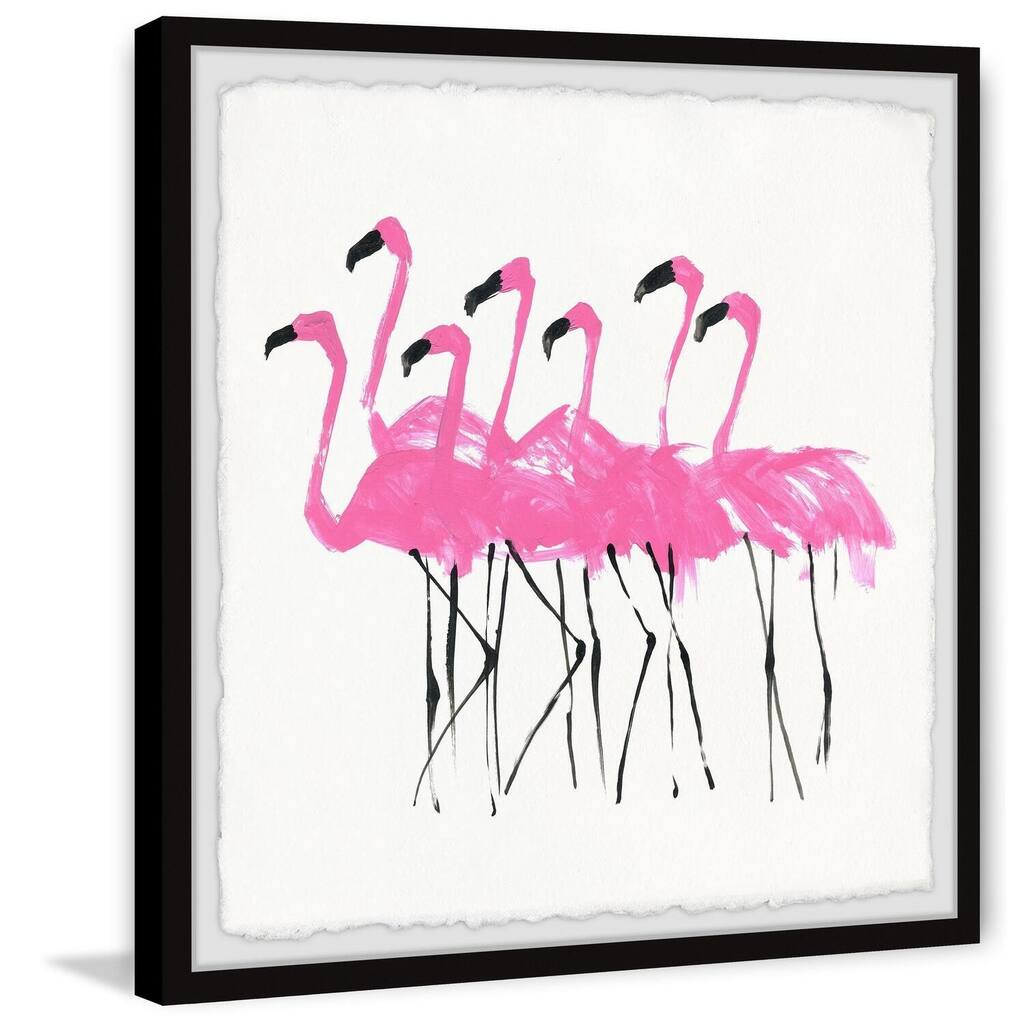 Sexy Flamingos Framed Wall Art, Elegant Home Touch - Sophisticated Artwork for Refined Décor