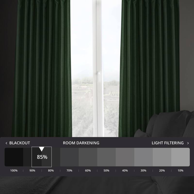 Exclusive Fabrics Faux Linen Extra Wide Room Darkening Curtains Panel - Versatile Privacy Drapery for Wide Windows (1 Panel)