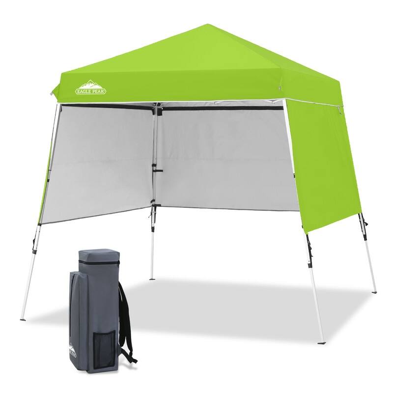 EAGLE PEAK Day Tripper 8x8 Aluminum Super-Lightweight Slant Leg Pop Up Canopy with 3 Removable Walls, Blue