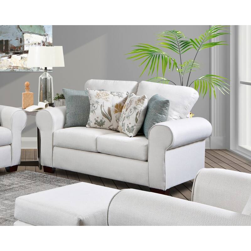 American Furniture Classics Model 8602-41 Beaujardin Loveseat with Four Throw Pillows - N/A