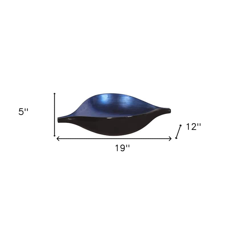 Modern Blue and Black Lacquered Eye Bowl Accent for Home Decor