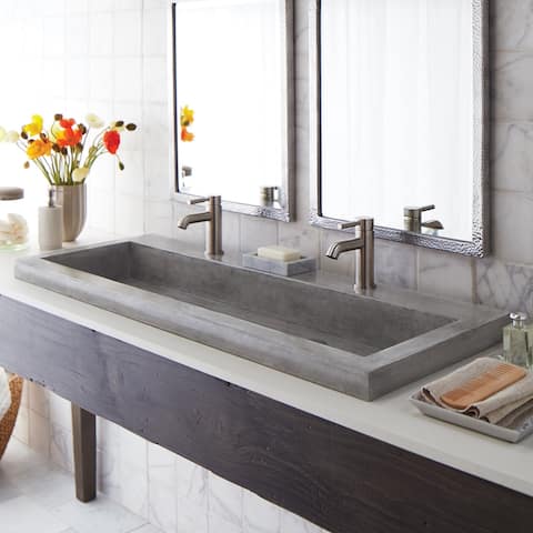 Trough 48-inch NativeStone Drop-in Double Bathroom Sink - 48" x 19" x 5"