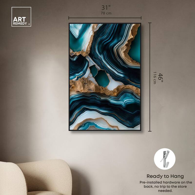 Teal Tectonic II Canvas by Art Remedy