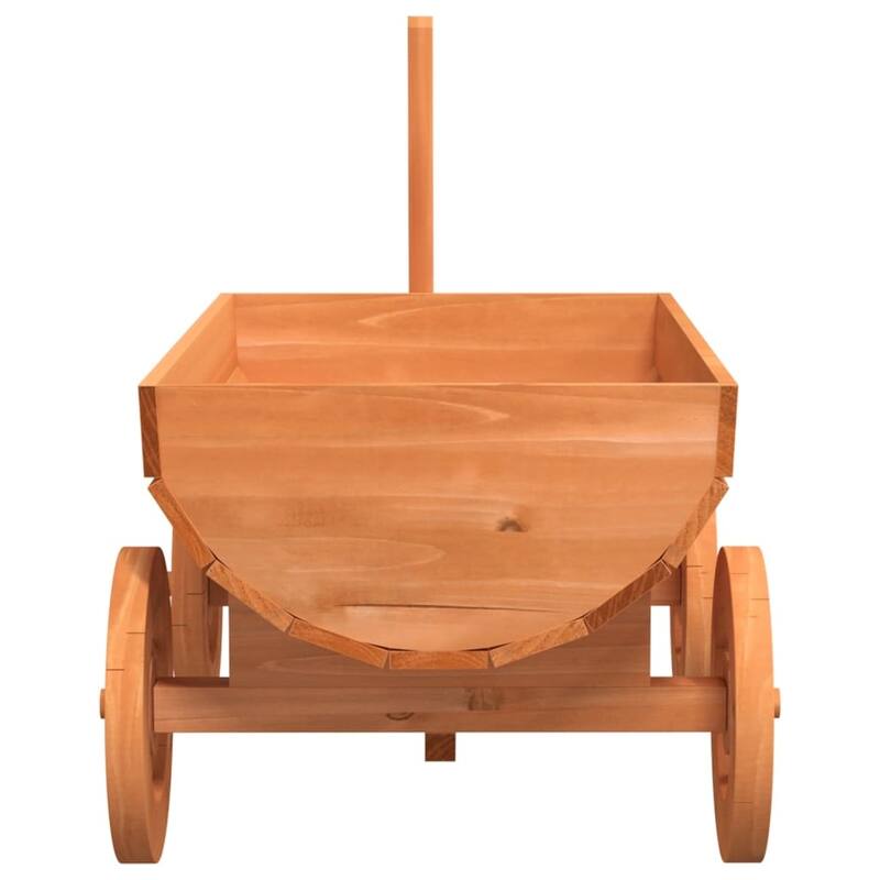 vidaXL Decorative Wagon Natural Wood Solid fir wood Medium Portable