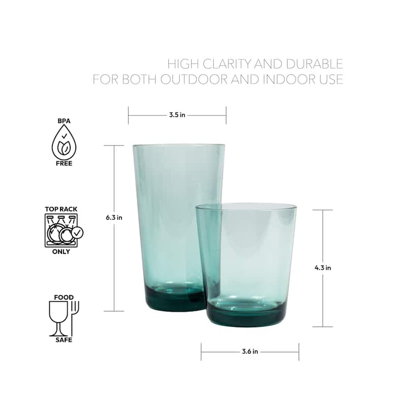Abode Homewares Simple Acrylic Drinkware Set - Set of 8