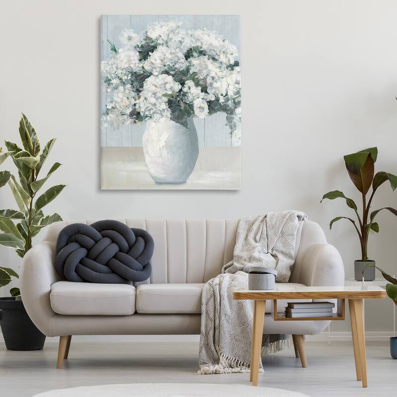 Stupell Timeless White Flower Vase Canvas Wall Art Design By Sally Swatland
