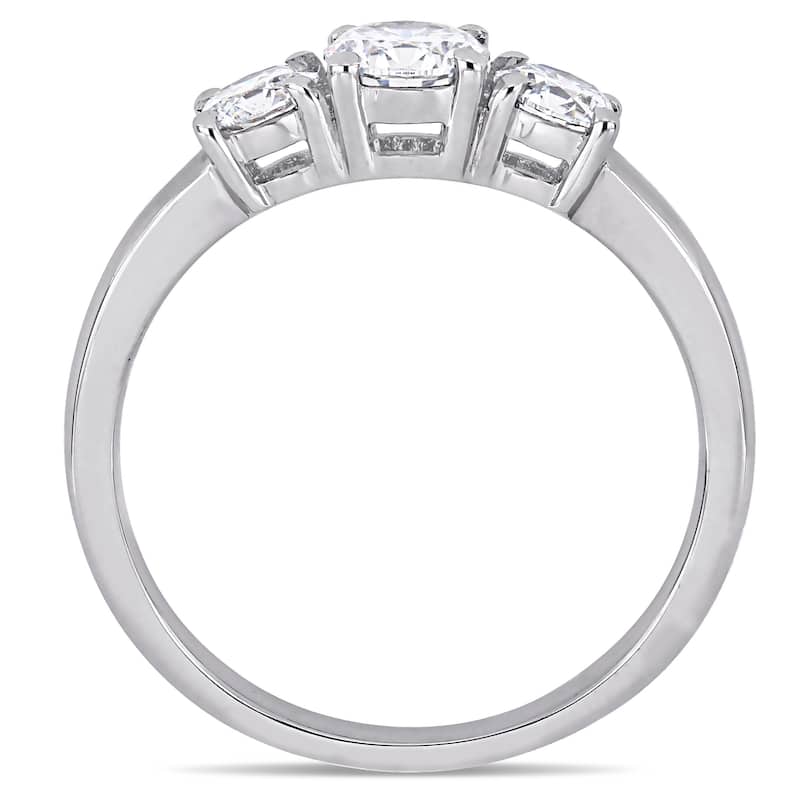 Miadora 1ct TW Lab Grown Diamond 3-Stone Engagement Ring 14k White Gold