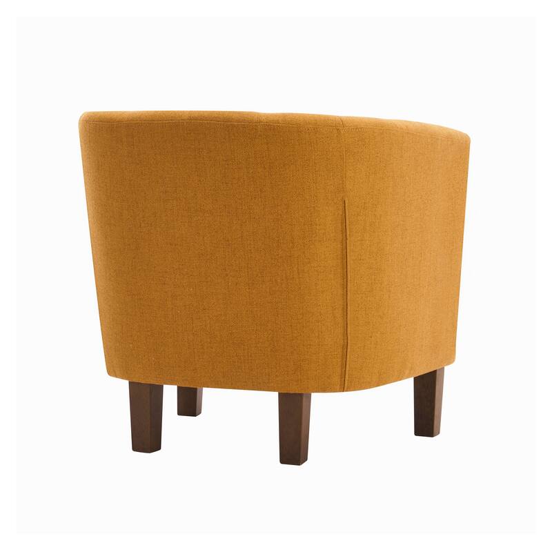 Porthos Home Kady Fabric Barrel Accent Chair with Rubberwood Legs