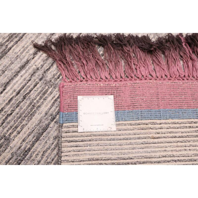 ECARPETGALLERY Hand Loomed Kashkuli Gabbeh Grey Viscose Rug - 5'3 x 7'11