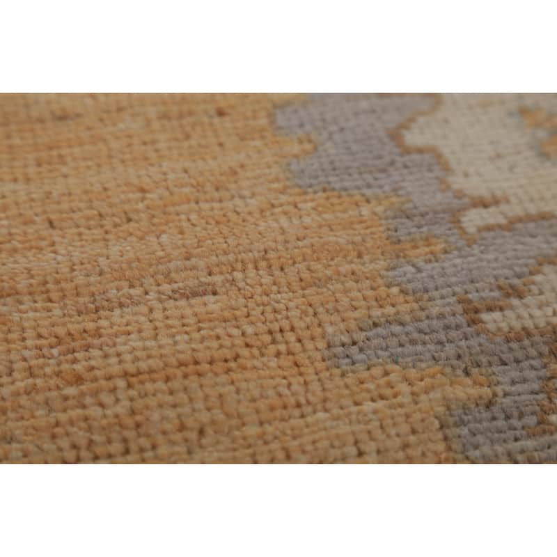 Hand Knotted Oriental 100% Wool Carpet Transitional All-Over Oranges & Rust Oushak Area Rug - 9' 10'' X 8' 7''