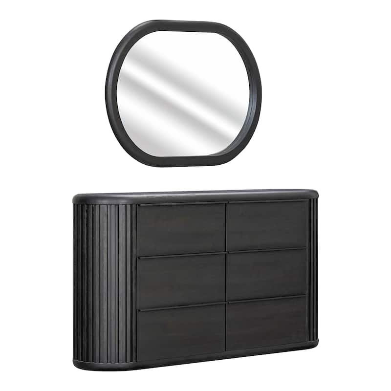 Furniture of America Caelan II Modern 5-Piece Black Solid Wood Panel Bedroom Set