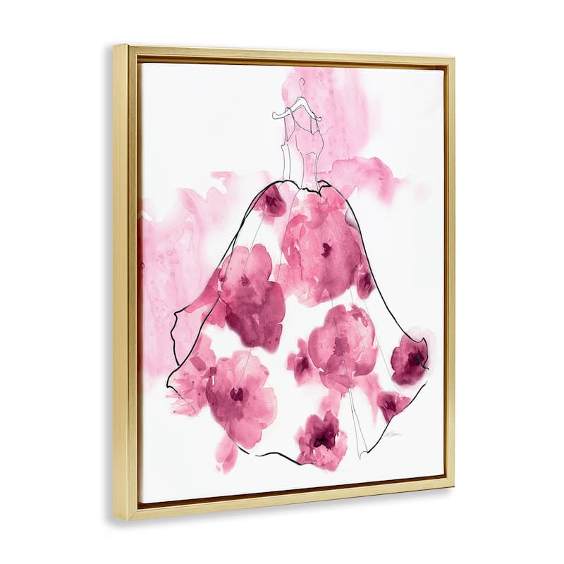 Stupell Alluring Flower Dress Abstraction Framed Floater Canvas Wall Art Design By Carol Robinson