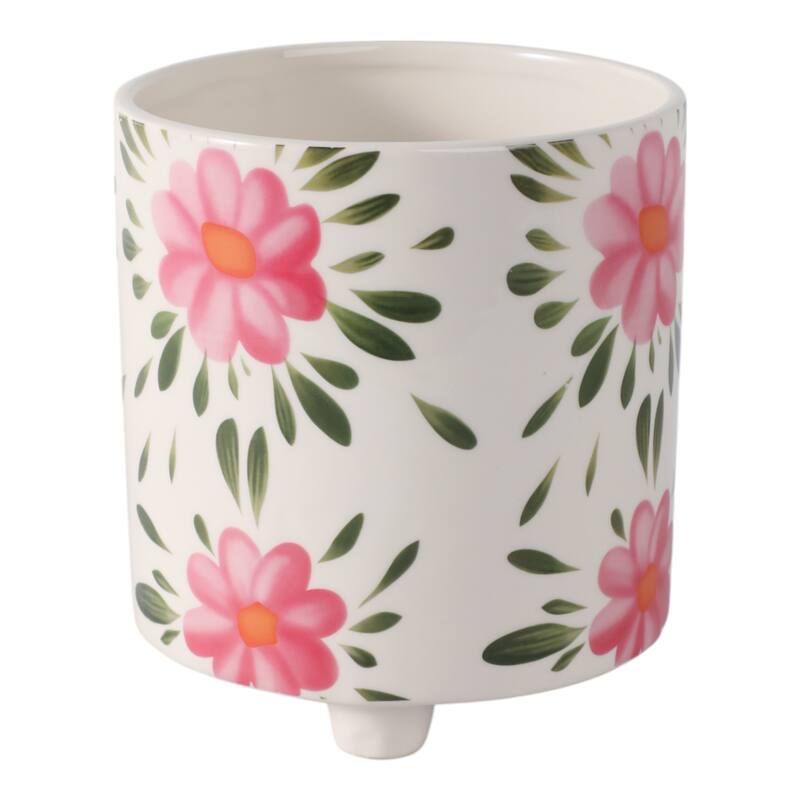 Planter Outdoor Stylish Cute Hand Painted Flower Design