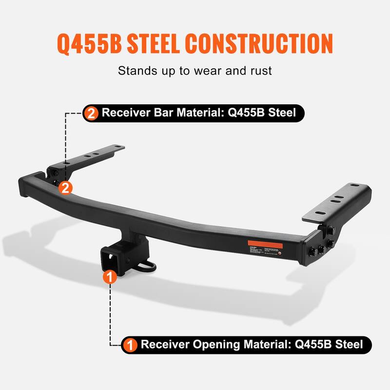 UIMOSO Class 3 Trailer Hitch, 2-Inch Receiver, Q455B Steel Tube Frame, Compatible with 2020-2023 Toyota Highlander