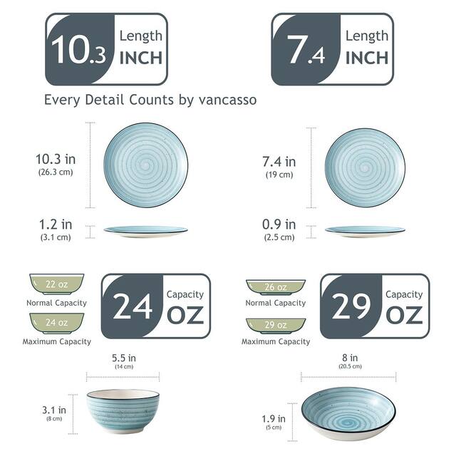 vancasso Bonbon 24-Piece Dinnerware Set (Service for 6)