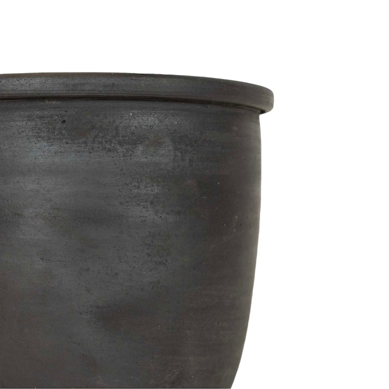 Foreside Home & Garden 7.75" Smoke Colored Planter Black Terracotta - 7.5 x 7.5 x 7.75"