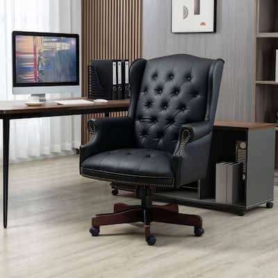 Executive Office Chair - High Back, Reclining, Ergonomic with Thick Padding, PU Leather, Smooth Glide Casters