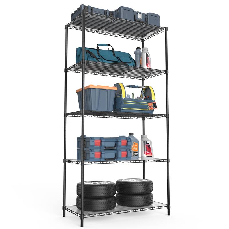 5 Tier metal storage rack with lining