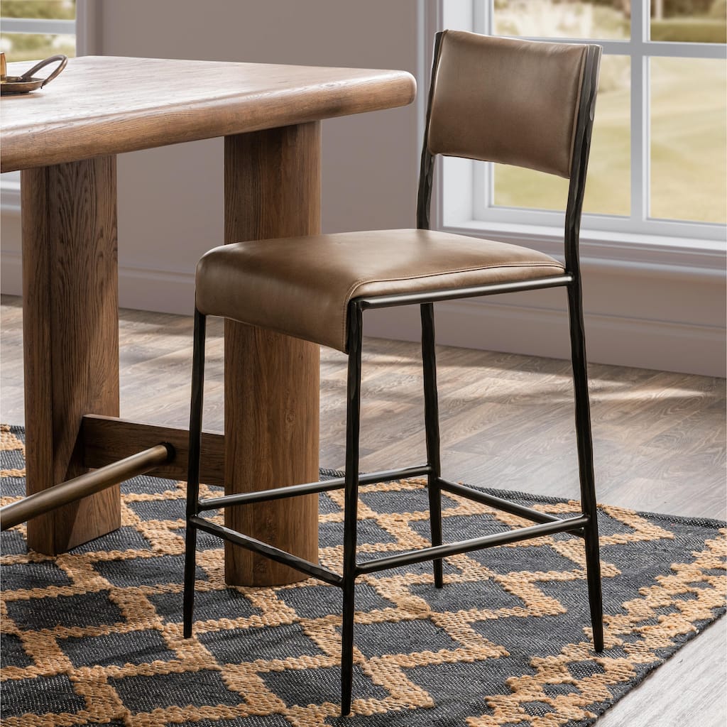 Classic Home Kayne Leather Counter Stool
