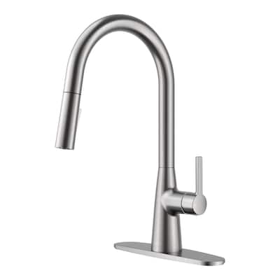 Modern Touchless Brushed Nickel Pull-Down Kitchen Faucet