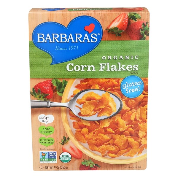 Barbara's Bakery Corn Flakes - Fruit Juice Sweetened - Case of 6 - 9 oz.