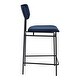 preview thumbnail 3 of 2, Aurelle Home Sally Modern Iron Frame Blue Polyester Upholstered Counter Stool