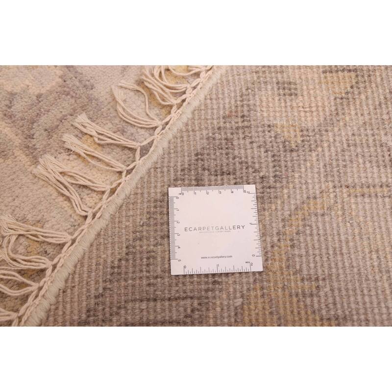 ECARPETGALLERY Hand-knotted Royal Oushak Light Grey Wool Rug - 9'1 x 8'9