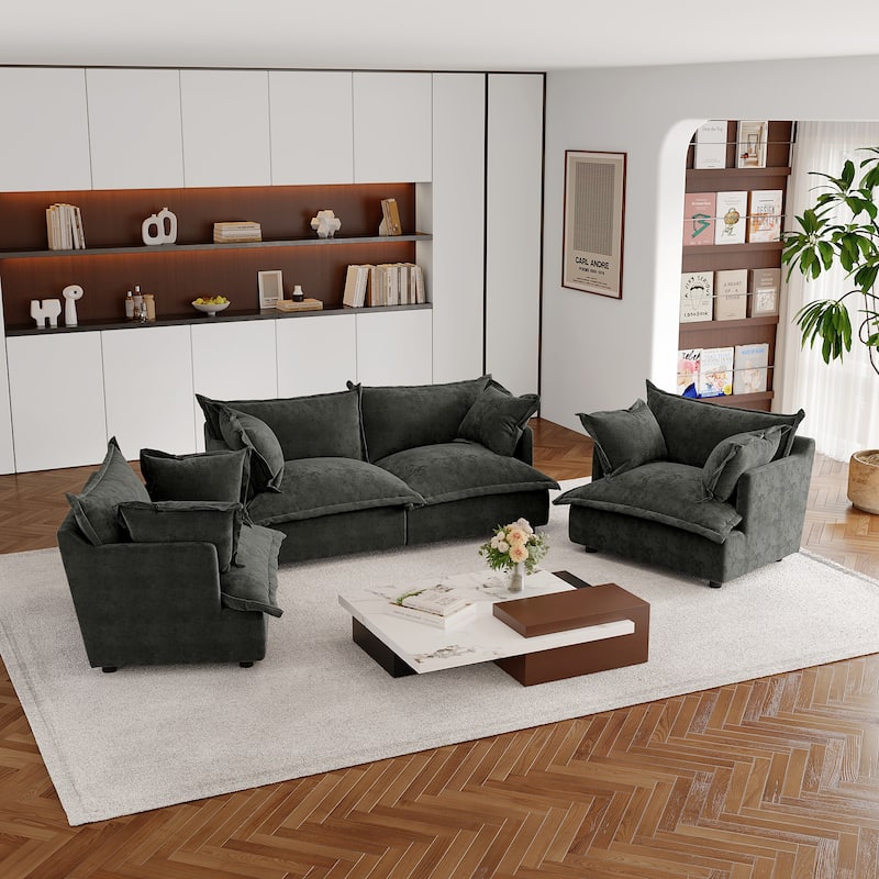 Double Layer Cushion Comfy Cloud Modular Sectional Sofa Set