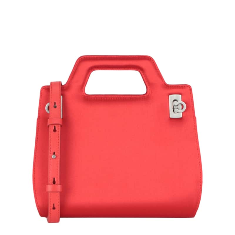 Ferragamo Mini Wanda Satin Top-Handle Bag - Red