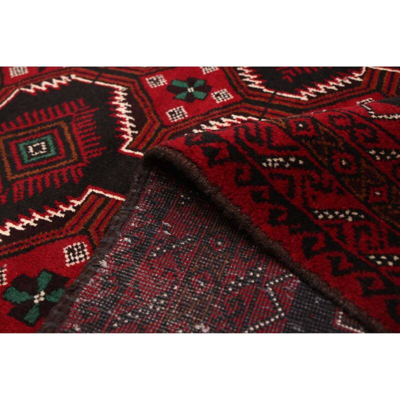 ECARPETGALLERY Hand-knotted Teimani Black, Red Wool Rug - 3'4 x 6'3