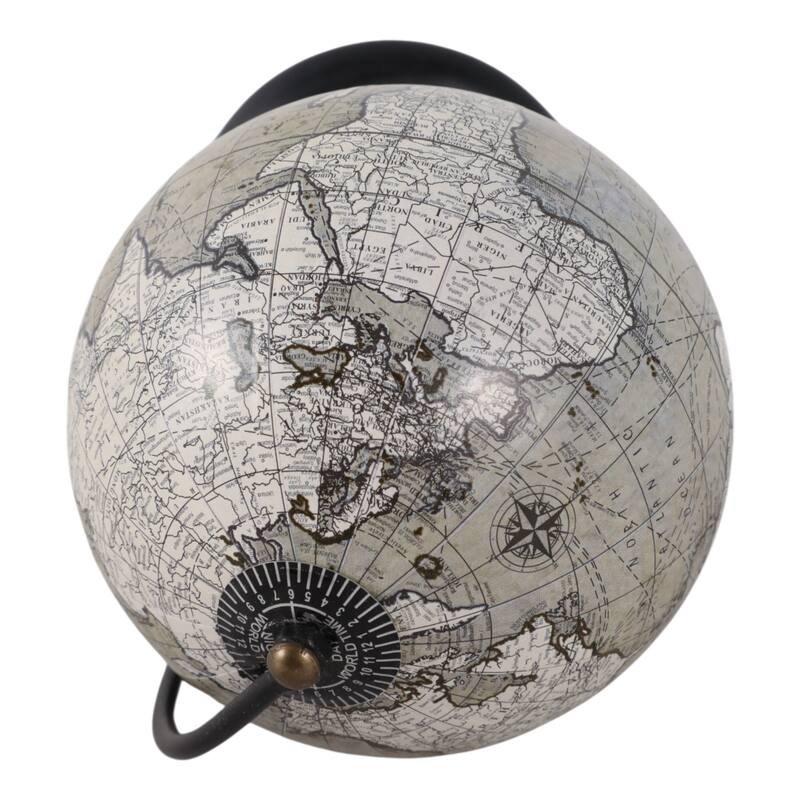 Wood Globe Classic Desk on Stand World Map Design - 7" Green/Black - 7.0"