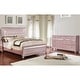 preview thumbnail 1 of 6, Furniture of America Dzhebel Modern 2-Piece Rose Gold Faux Leather Tufted Headboard Kids Panel Bed and Dresser Set Queen