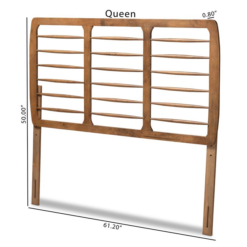 Carolyn Mid-Century Ash Walnut Finished Wood Headboard