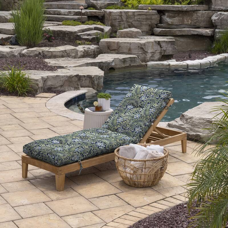 ARDEN Outdoor Plush Modern Tufted Chaise Cushion, 76 x 22