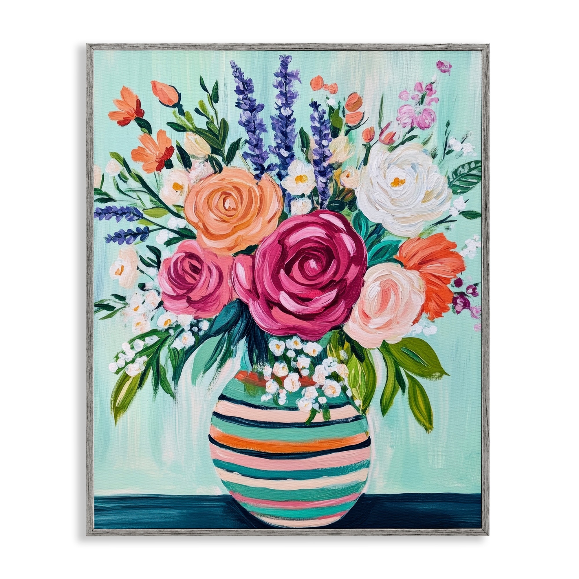 Stupell Big Bloom Abstract Bouquet Framed Giclee Art Design By Petal Prints Design