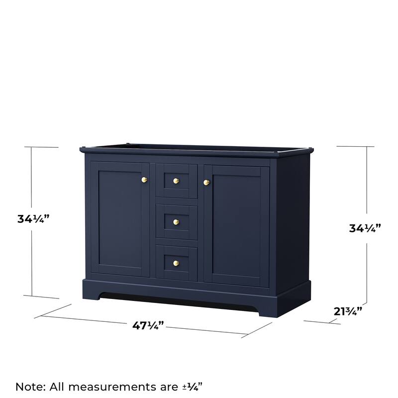 Wyndham Collection Avery 48" Double Free Standing Vanity Cabinet -