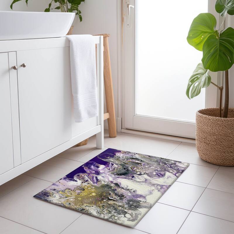 Premium Washable Super Soft Abstract Contemporary Mayfield Rug - Multi - 1' 8" x 2' 6" - Rectangle