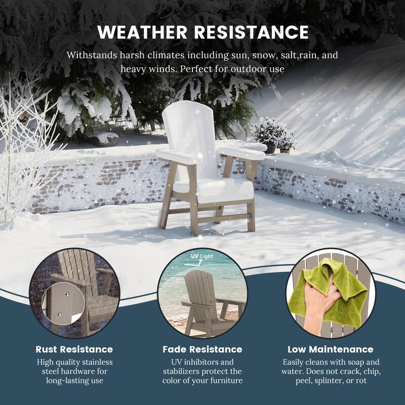 Altura Hdpe All Weather Outdoor Patio Adirondack Dining Chair