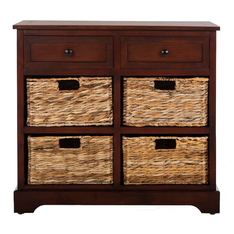 SAFAVIEH Ardelia 6-Drawer Grey Storage Unit (Fully Assembled) - 29.9 x 13 x 26 - 30Wx13Dx26H - Dark Cherry
