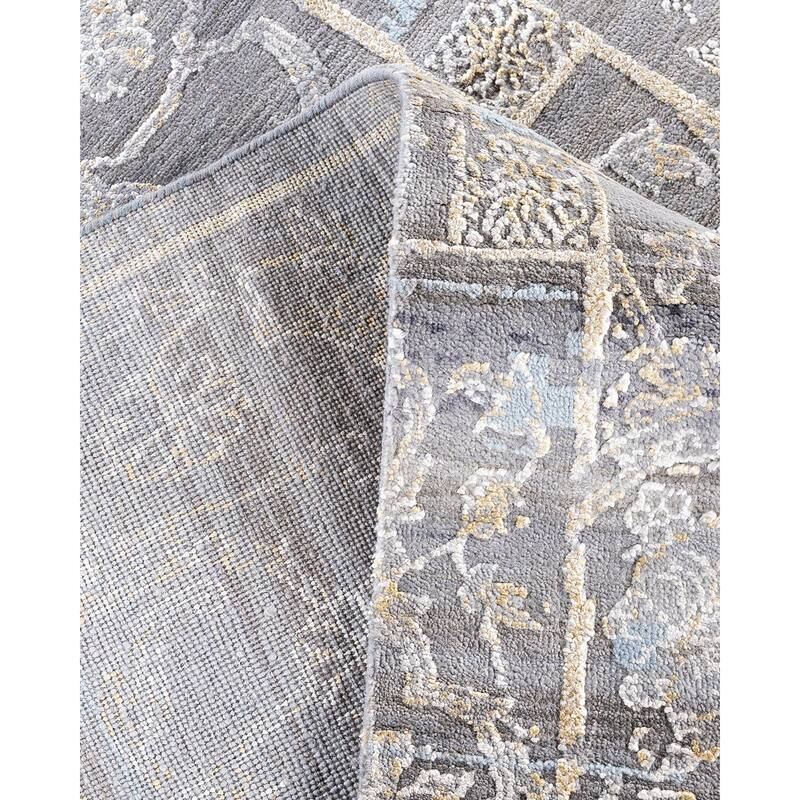 Ikat One-of-a-Kind Hand-Knotted Area Rug, Gray - 8' 1" x 10' 1"