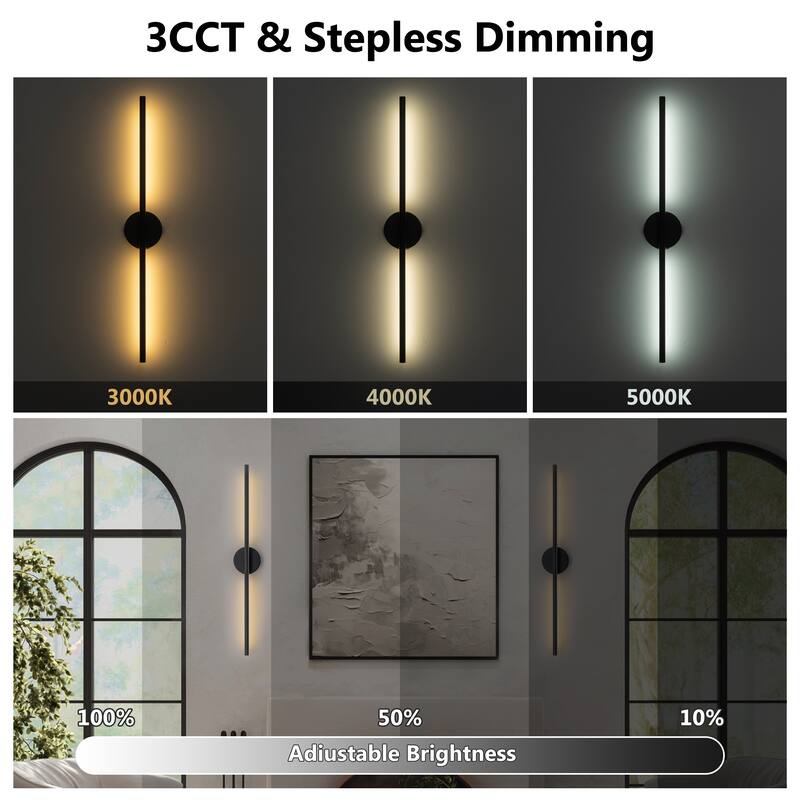 C Cattleya Dimmable 3CCT Chargeable Rotatable LED Wall Lamp with Remote Control