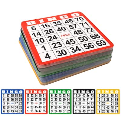 GSE™ Multi-Color Bingo Game Cards, Reusable Bingo Sheets. Family Bingo Game Accessories