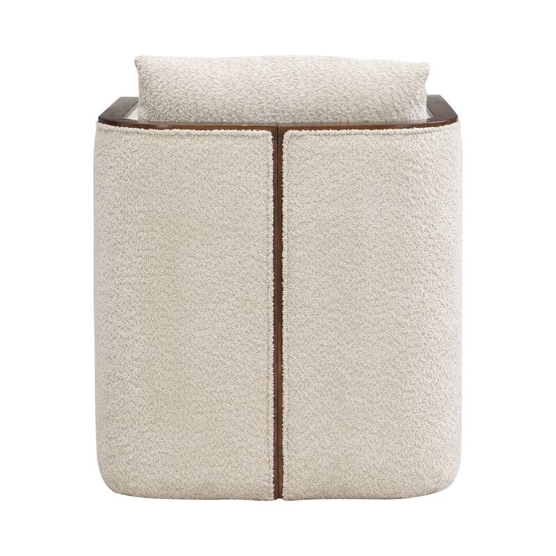 Christopher Knight Home Thaloren Rubberwood Fabric Arm Chair with Upholstered Accent