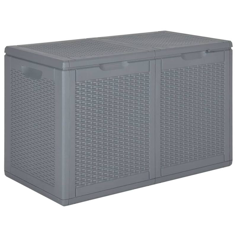 vidaXL Tool Box UV Resistant Outdoor Cushion Storage Box Tool Chest PP Rattan - 31.7" x 17.5" x 20.1" - Grey 1