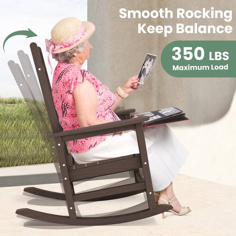 HDPE Outdoor Patio Rocking Plastic Adirondack Chair
